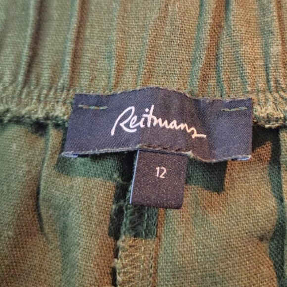 Reitmans olive green high waist linen blend shorts - Picture 5 of 9